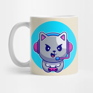 Cute Cat Gaming Cartoon Mug